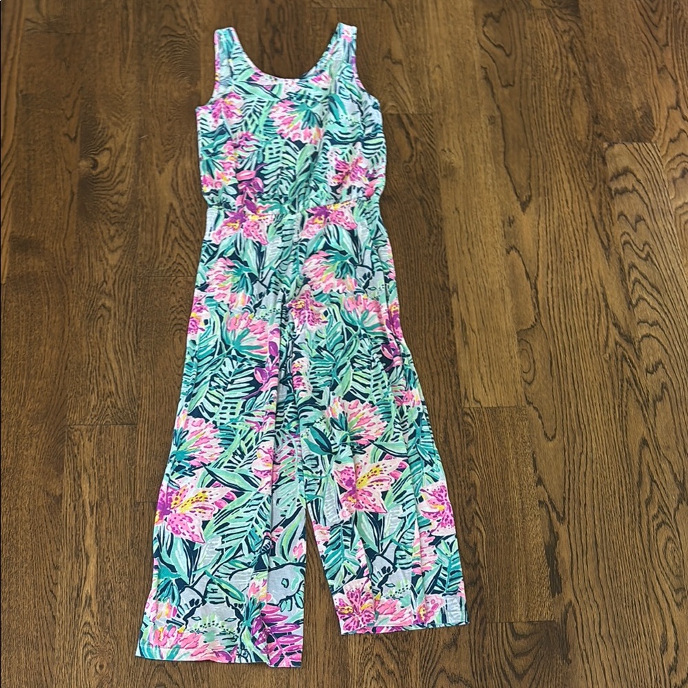 Lilly Pulitzer Pink and Green Floral Romper